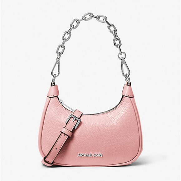 Cora Medium Powder Blush Pebbled Leather Shoulder Bag - Picture 1 of 6